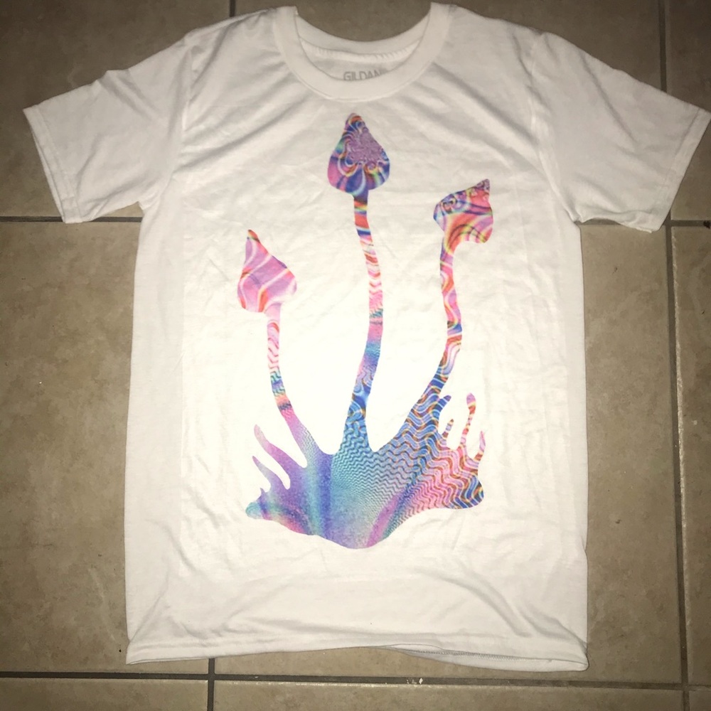 Handprinted XS/L TieDye Mycelium Mushroom TShirt